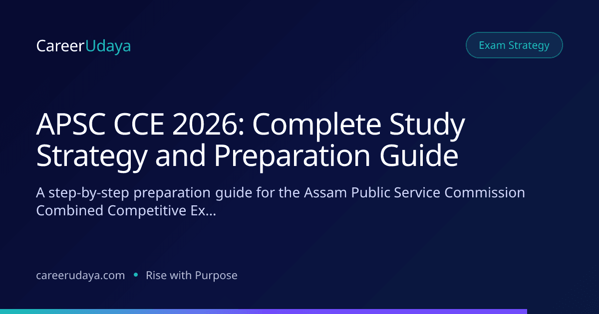 APSC CCE 2026: Complete Study Strategy and Preparation Guide