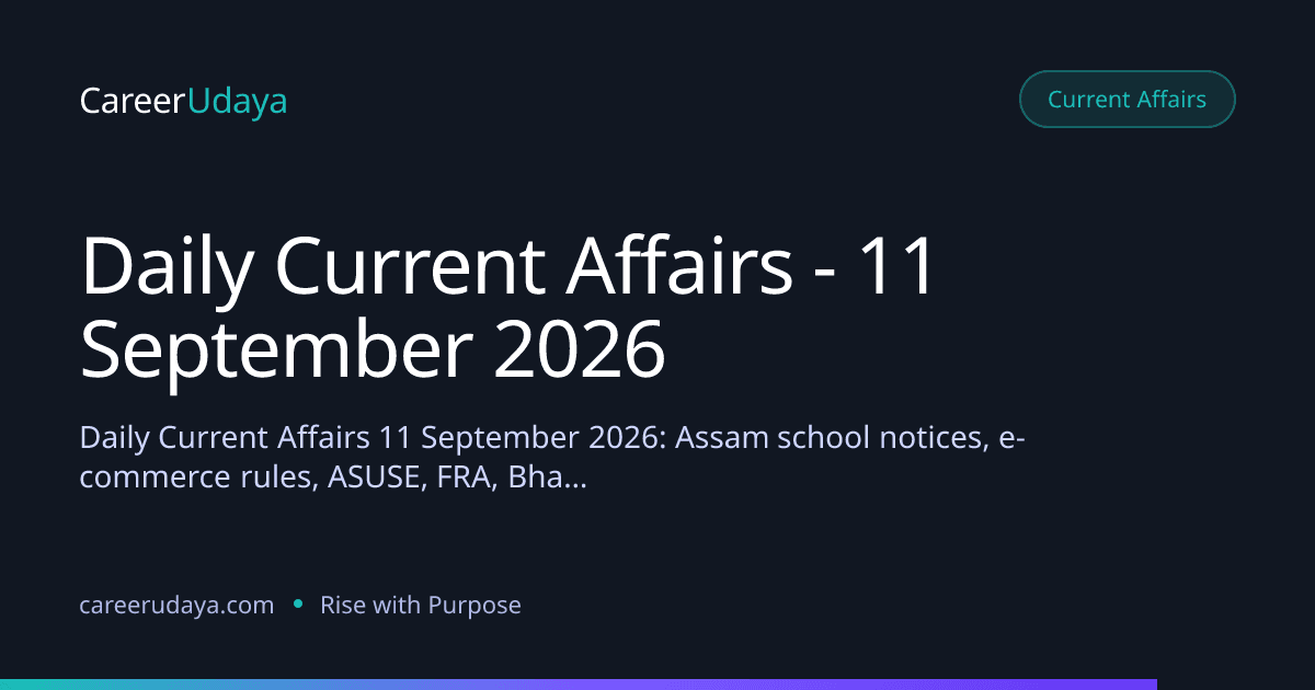 Daily Current Affairs - 11 September 2026
