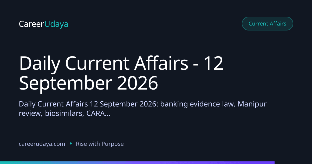 Daily Current Affairs - 12 September 2026