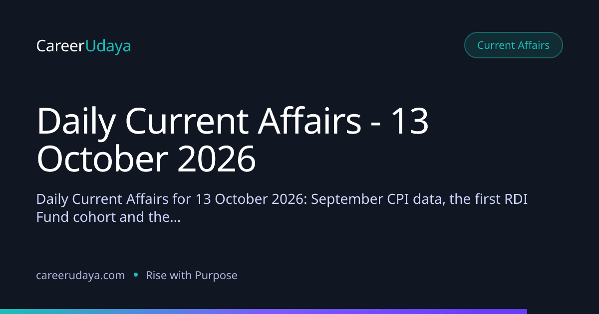 Daily Current Affairs - 13 October 2026