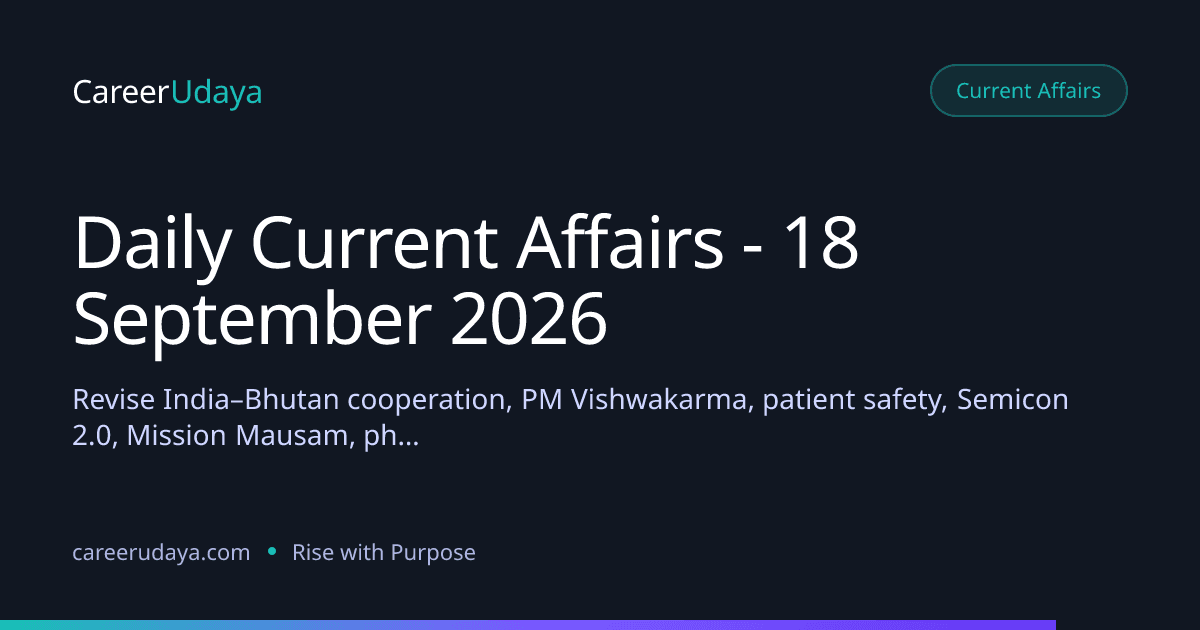 Daily Current Affairs - 18 September 2026