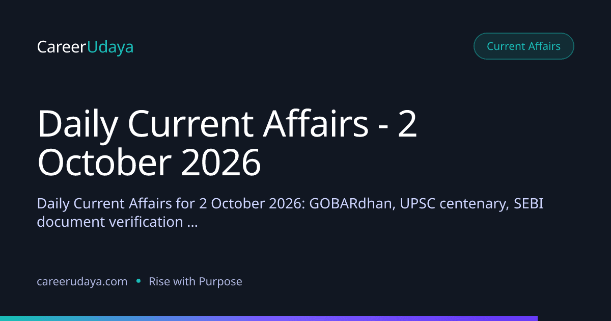 Daily Current Affairs - 2 October 2026