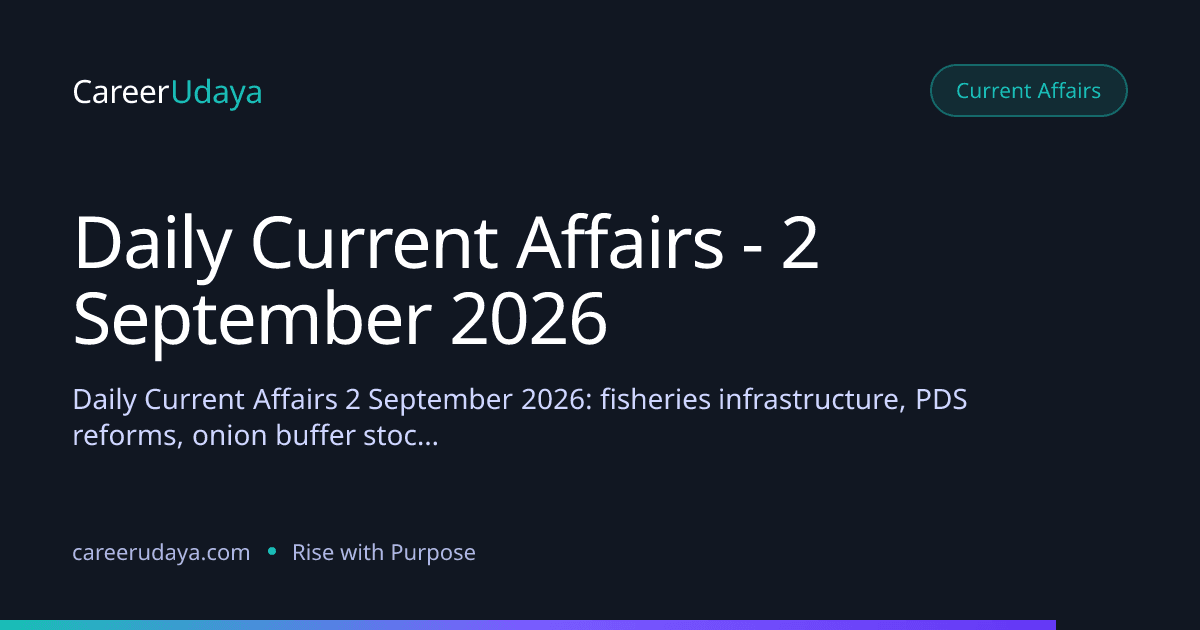 Daily Current Affairs - 2 September 2026