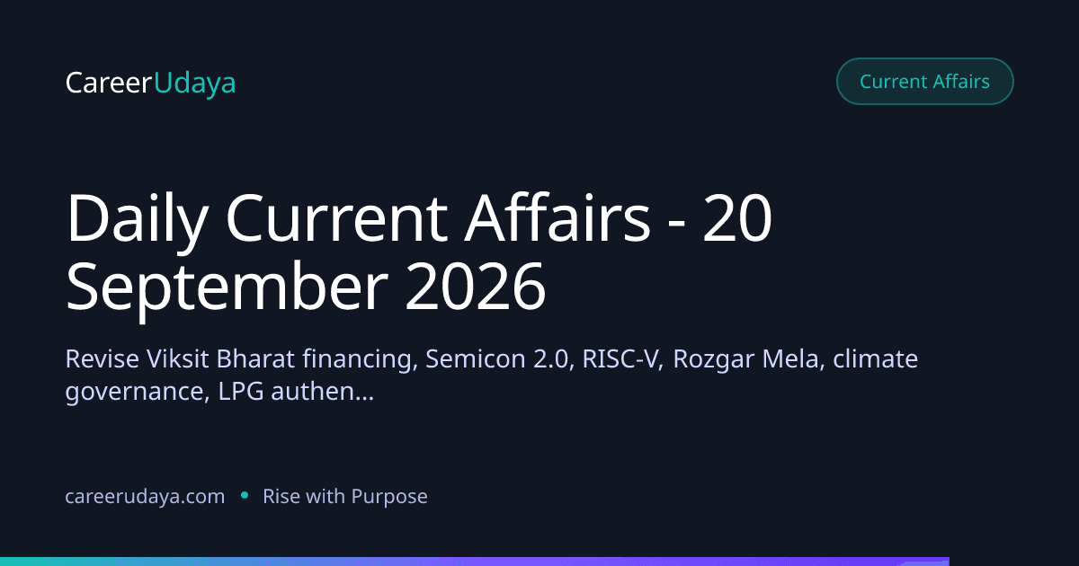 Daily Current Affairs - 20 September 2026