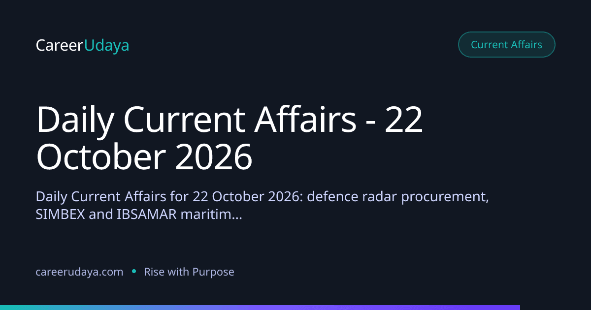 Daily Current Affairs - 22 October 2026