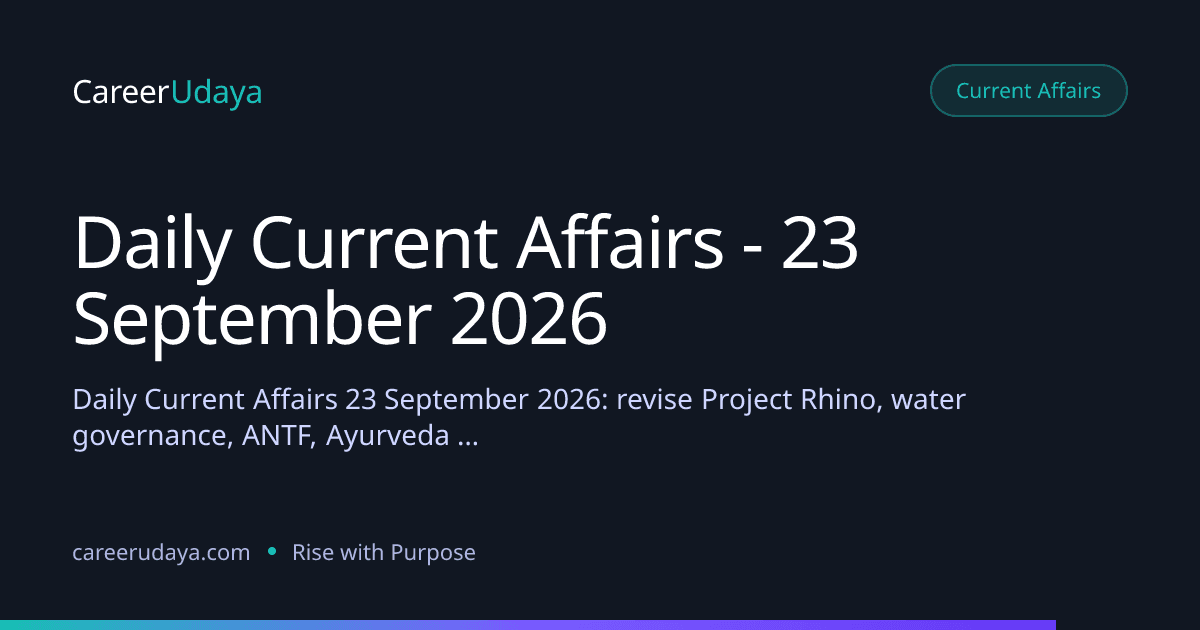 Daily Current Affairs - 23 September 2026