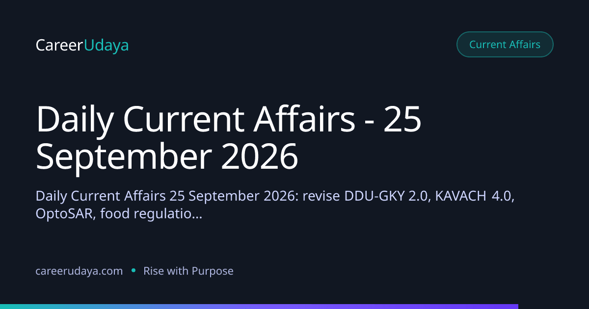 Daily Current Affairs - 25 September 2026