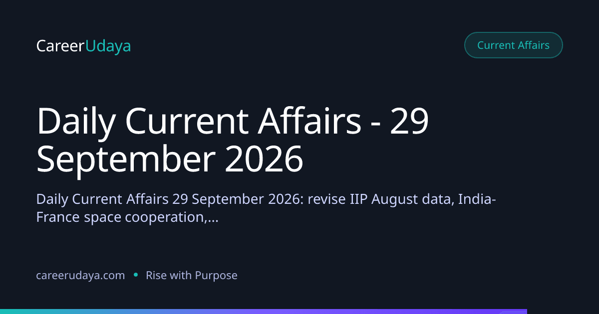 Daily Current Affairs - 29 September 2026