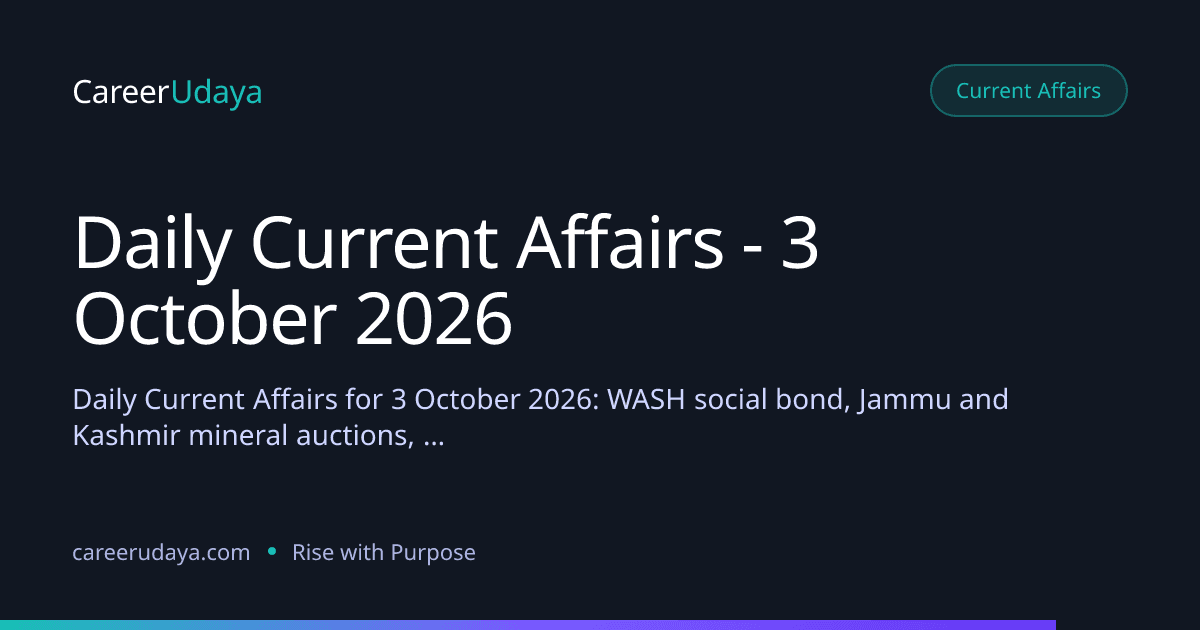 Daily Current Affairs - 3 October 2026