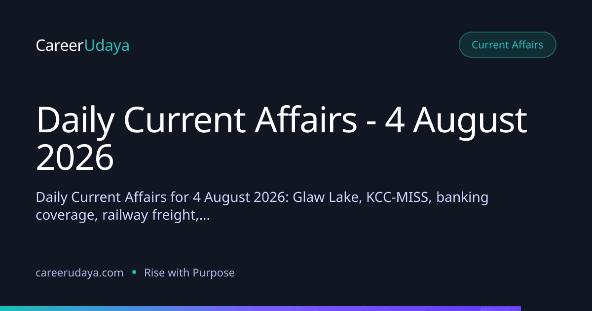 Daily Current Affairs - 4 August 2026