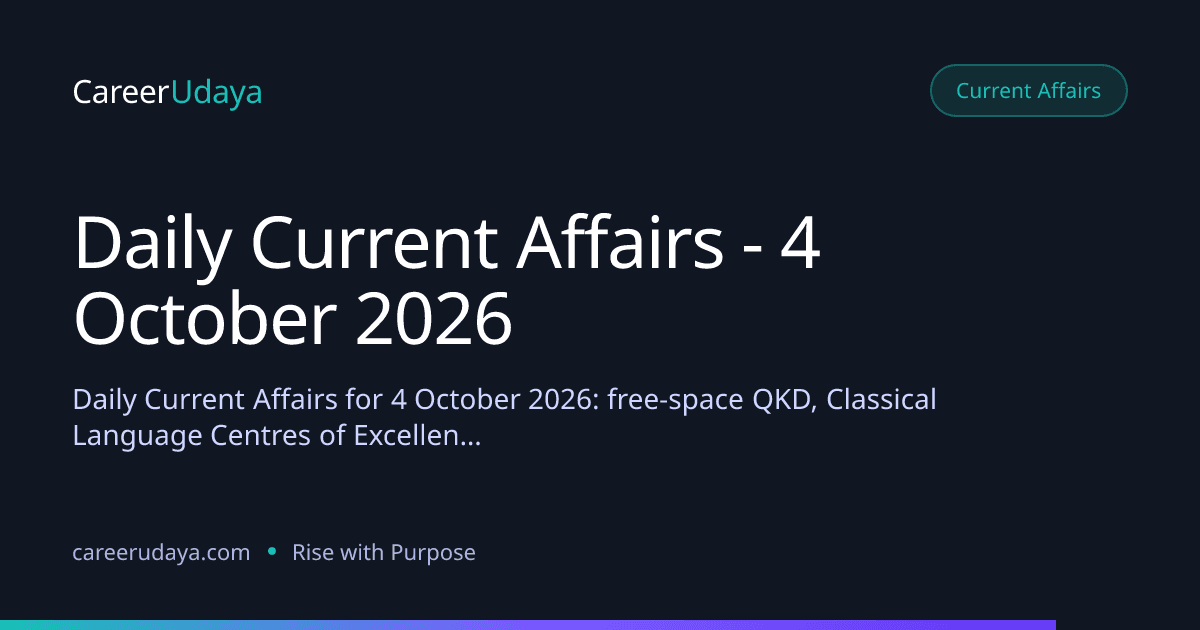 Daily Current Affairs - 4 October 2026
