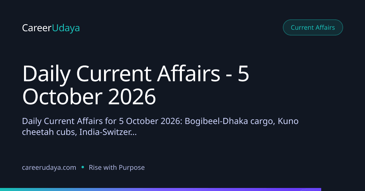 Daily Current Affairs - 5 October 2026